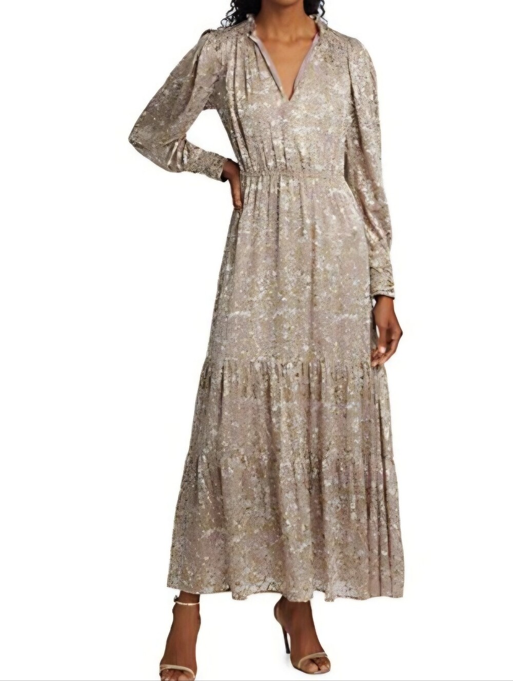 ELIE TAHARI NWT Autumn Burnout Midi Long Sleeve Dress Large
